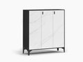 Lonna Steel 3-Door Shoe Cabinet - White Marble