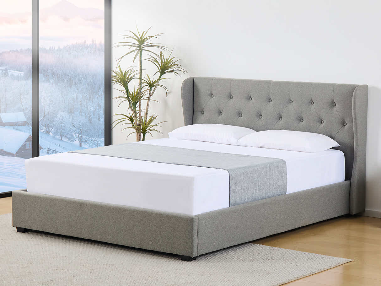 Keron Storage Bed Frame Grey - Queen