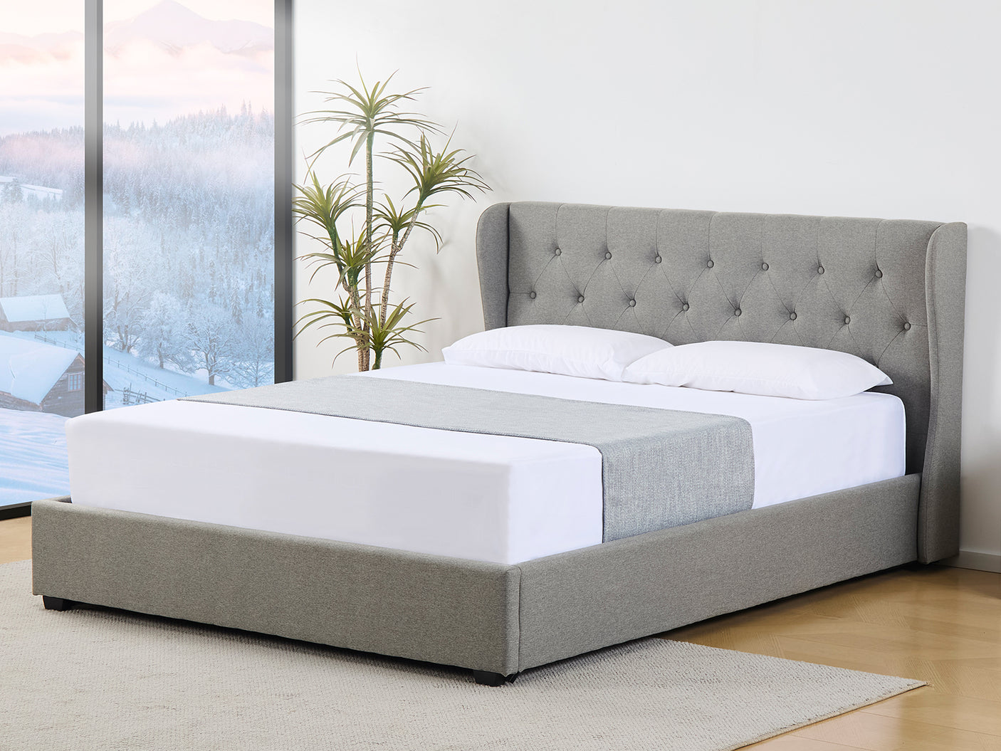 Keron Storage Queen Bed Frame - Grey
