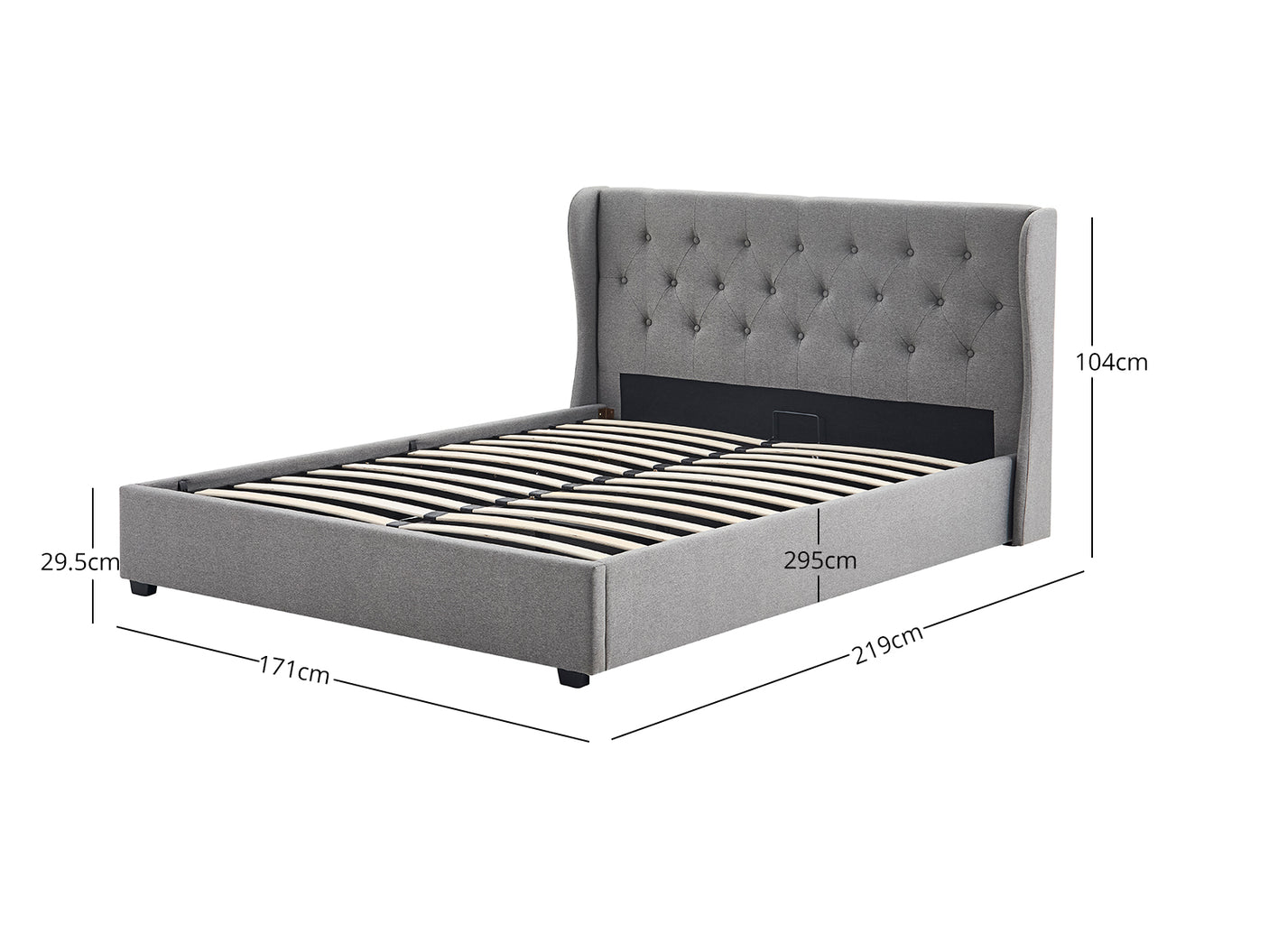 Keron Storage Queen Bed Frame - Grey