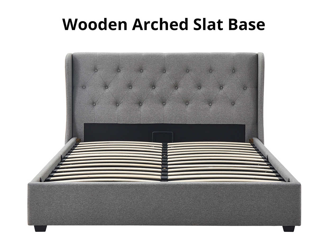 Keron Storage Bed Frame Grey - Queen