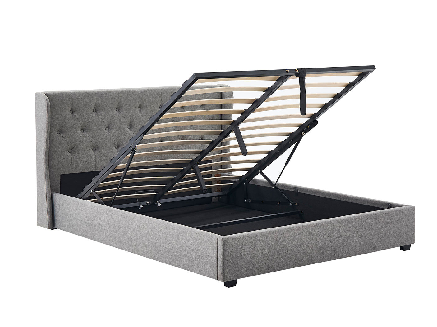 Keron Storage Queen Bed Frame - Grey