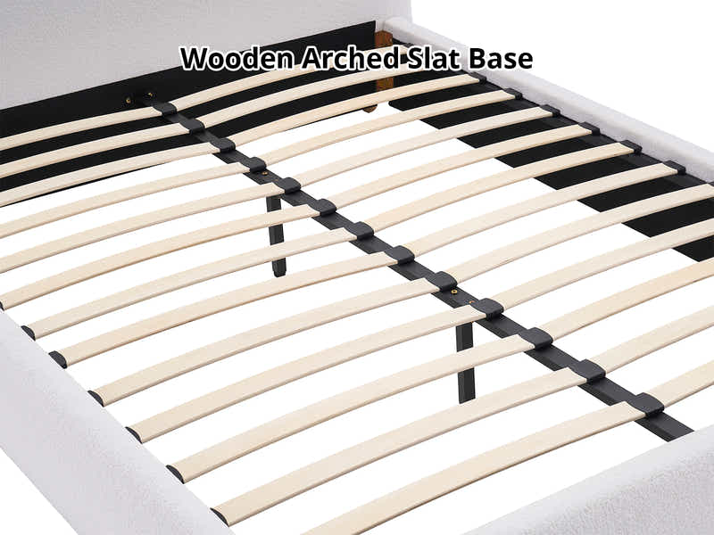 Chelsy Boucle Bed Frame Beige - Double