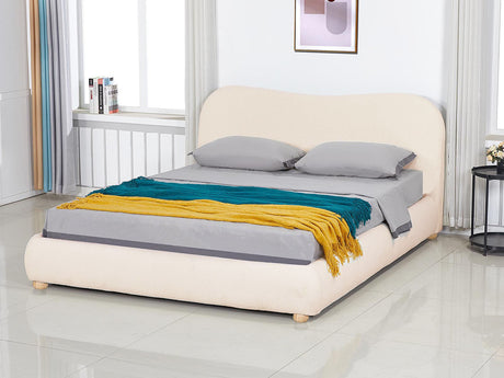 Chelsy Boucle Double Bed Frame - Beige