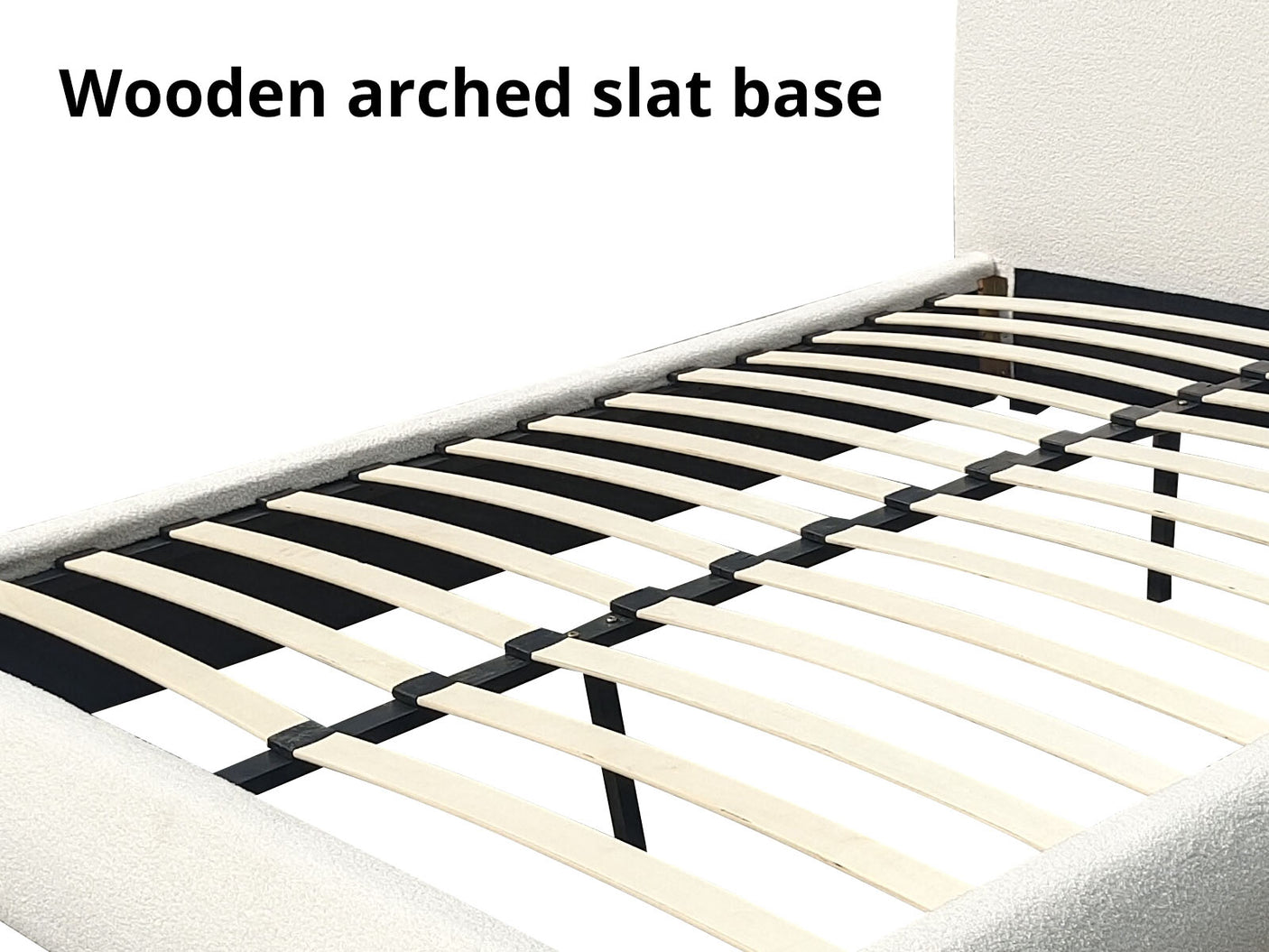 Chelsy Boucle Super King Bed Frame - Beige