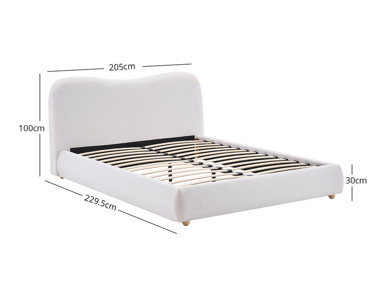 Chelsy Boucle Bed Frame Beige - Super King