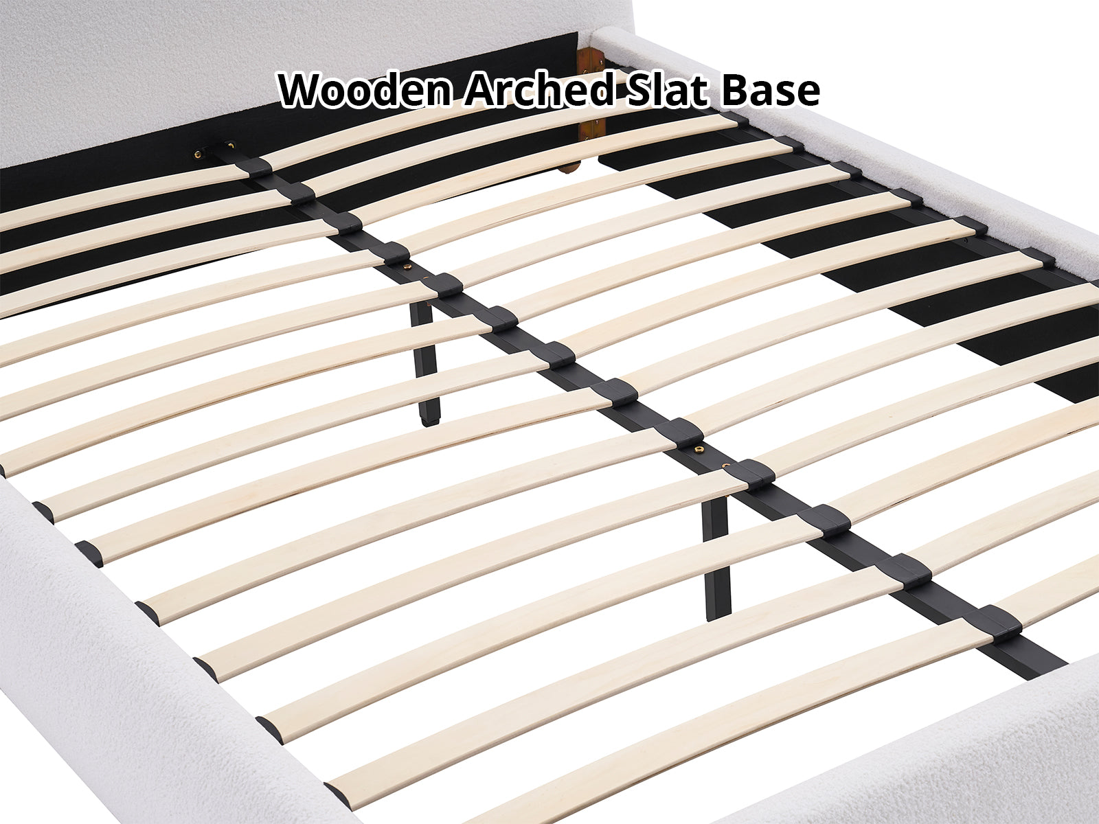Chelsy Boucle Bed Frame Beige - Super King