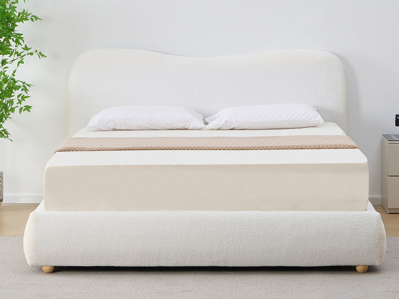 Chelsy Boucle Bed Frame Beige - Super King