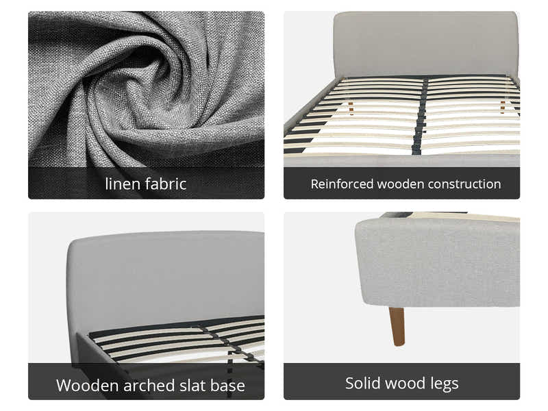 Zion Bed Frame Grey - Queen