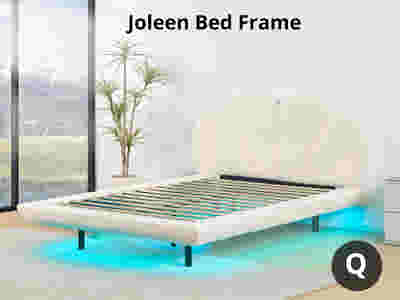 Joleen Boucle Bed Frame Cream - Queen