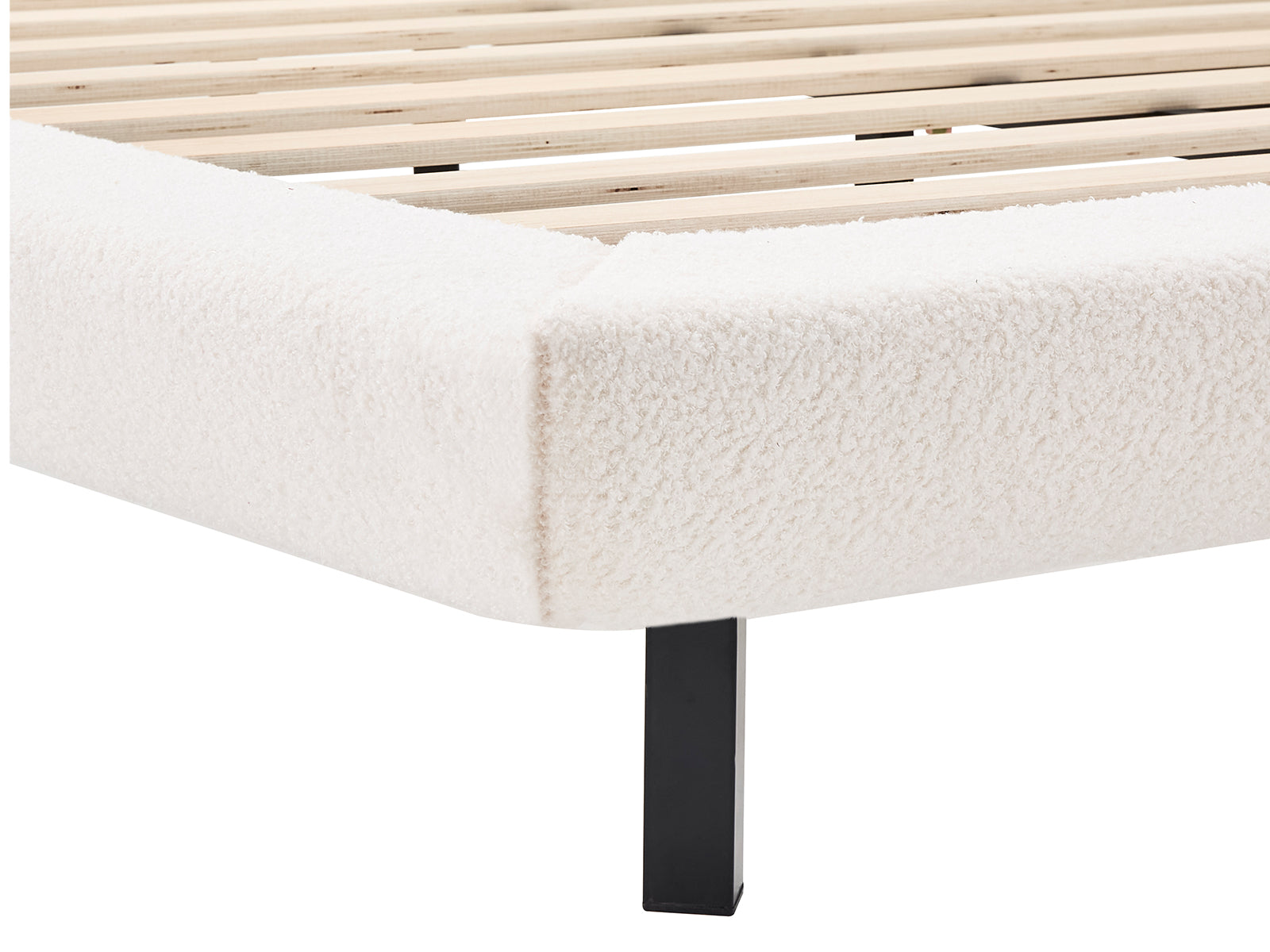 Joleen Boucle Bed Frame Cream - Queen