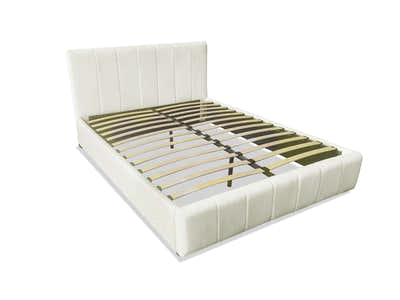Resica Boucle Bed Frame Beige - Queen