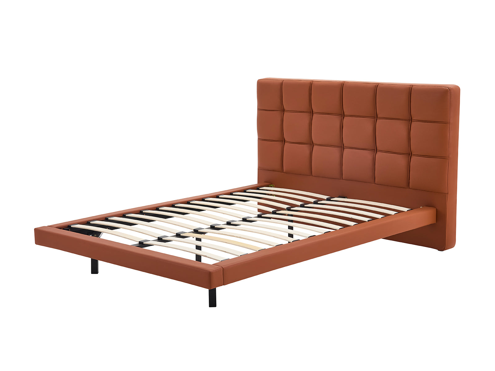 Kalyn PU Bed Frame Orange - Queen