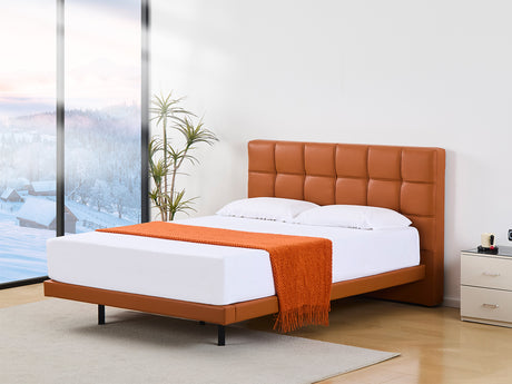 Kalyn PU Bed Frame Orange - Queen