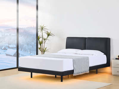 Priscilla PU Bed Frame Black - Queen