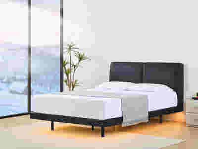 Priscilla PU Bed Frame Black - Queen