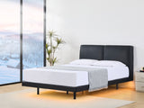 Priscilla PU Bed Frame Black - Queen