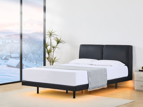 Priscilla PU Bed Frame Black - Queen