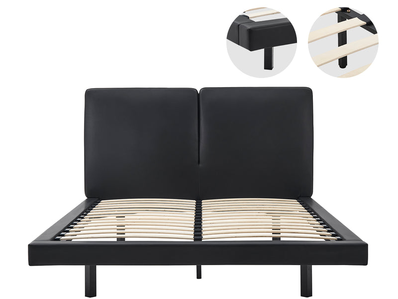 Priscilla PU Bed Frame Black - Queen