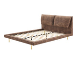 Rowina PU Bed Frame Khaki - Queen