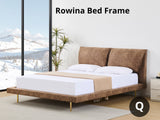 Rowina PU Bed Frame Khaki - Queen