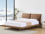 Rowina PU Bed Frame Khaki - Queen