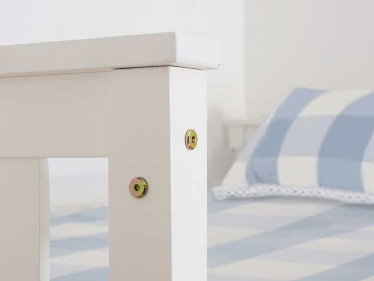 New Chico Triple Bunk Bed - White + Bon10 Single & Bon 21 Double Mattresses