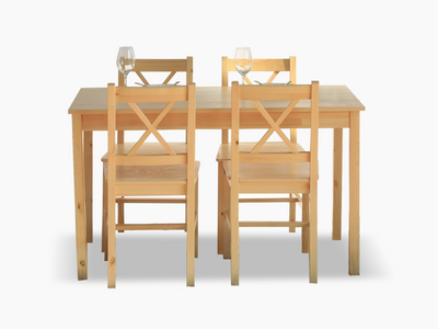 Ajax 5-Piece Dining Set - Natural Wood