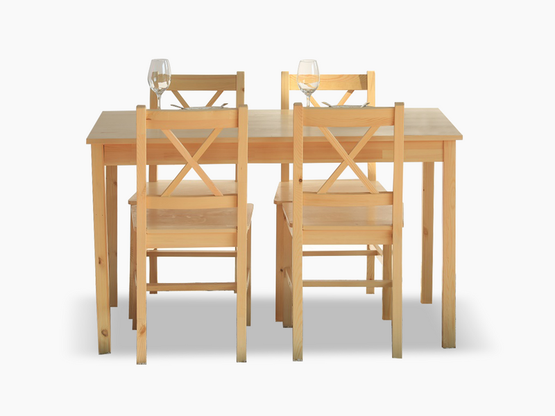 Ajax 5-Piece Dining Set - Natural Wood