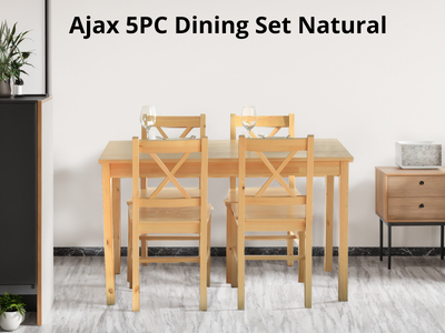 Ajax 5-Piece Dining Set - Natural Wood