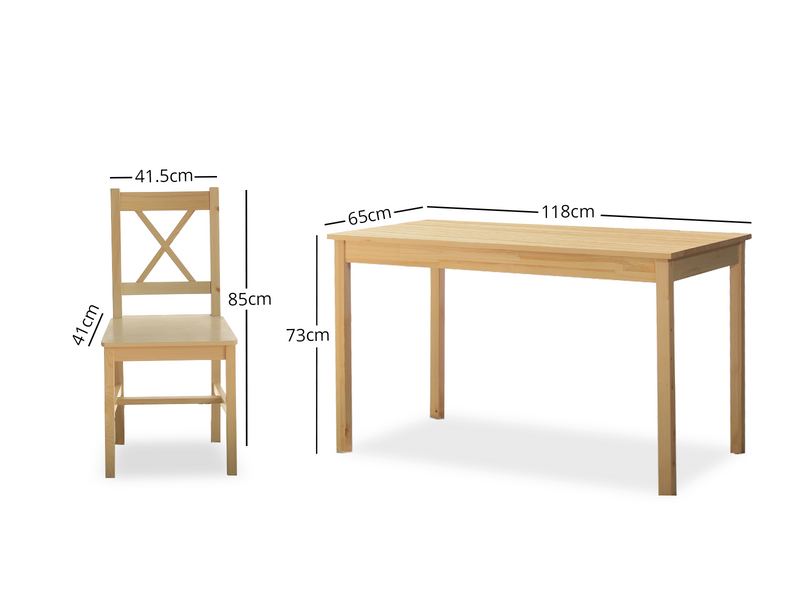 Ajax 5-Piece Dining Set - Natural Wood