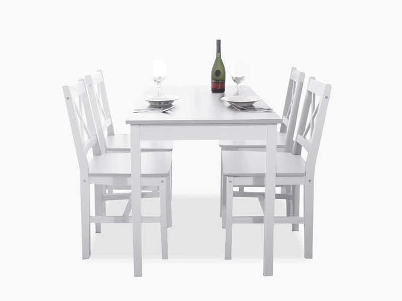 Ajax 5-Piece Dining Set - White
