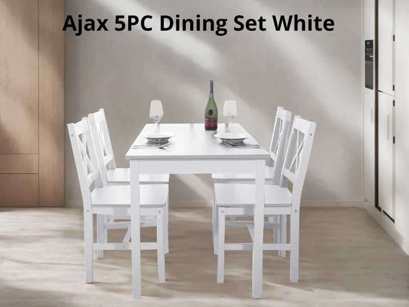 Ajax 5-Piece Dining Set - White