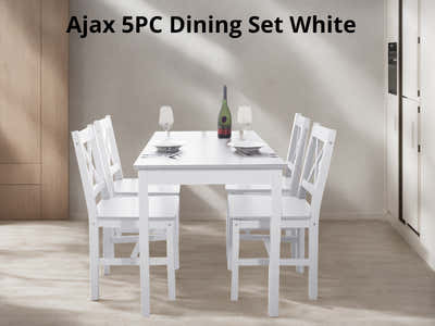 Ajax 5-Piece Dining Set - White