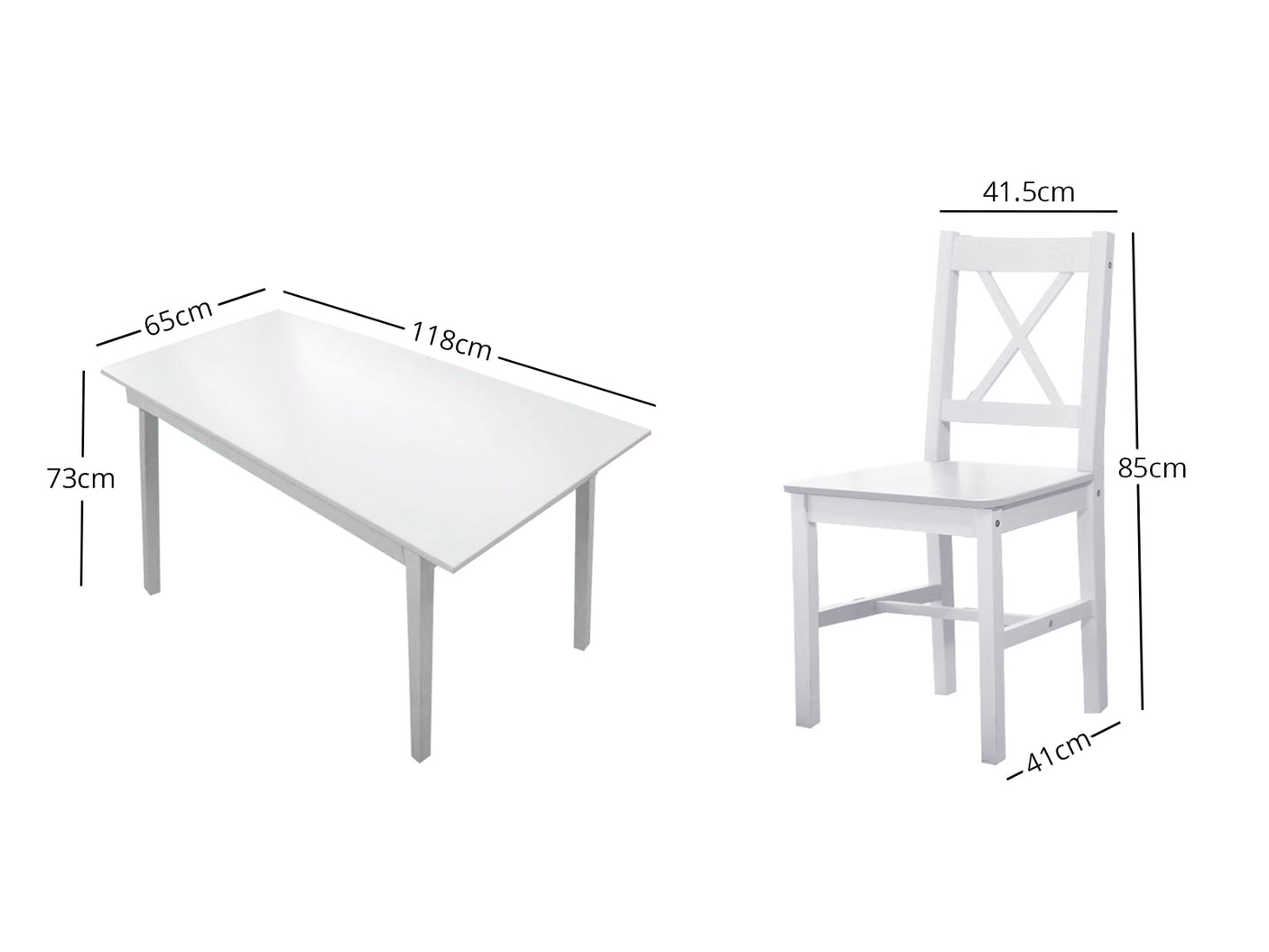 Ajax 5PC Dining Set White
