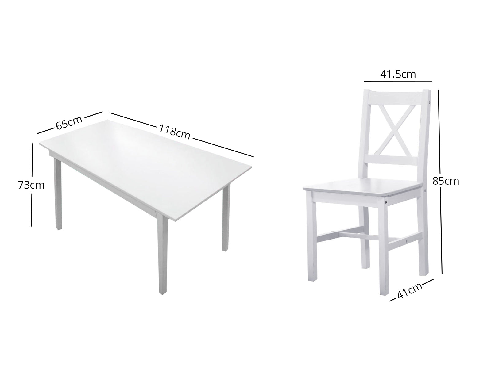 Ajax 5PC Dining Set White