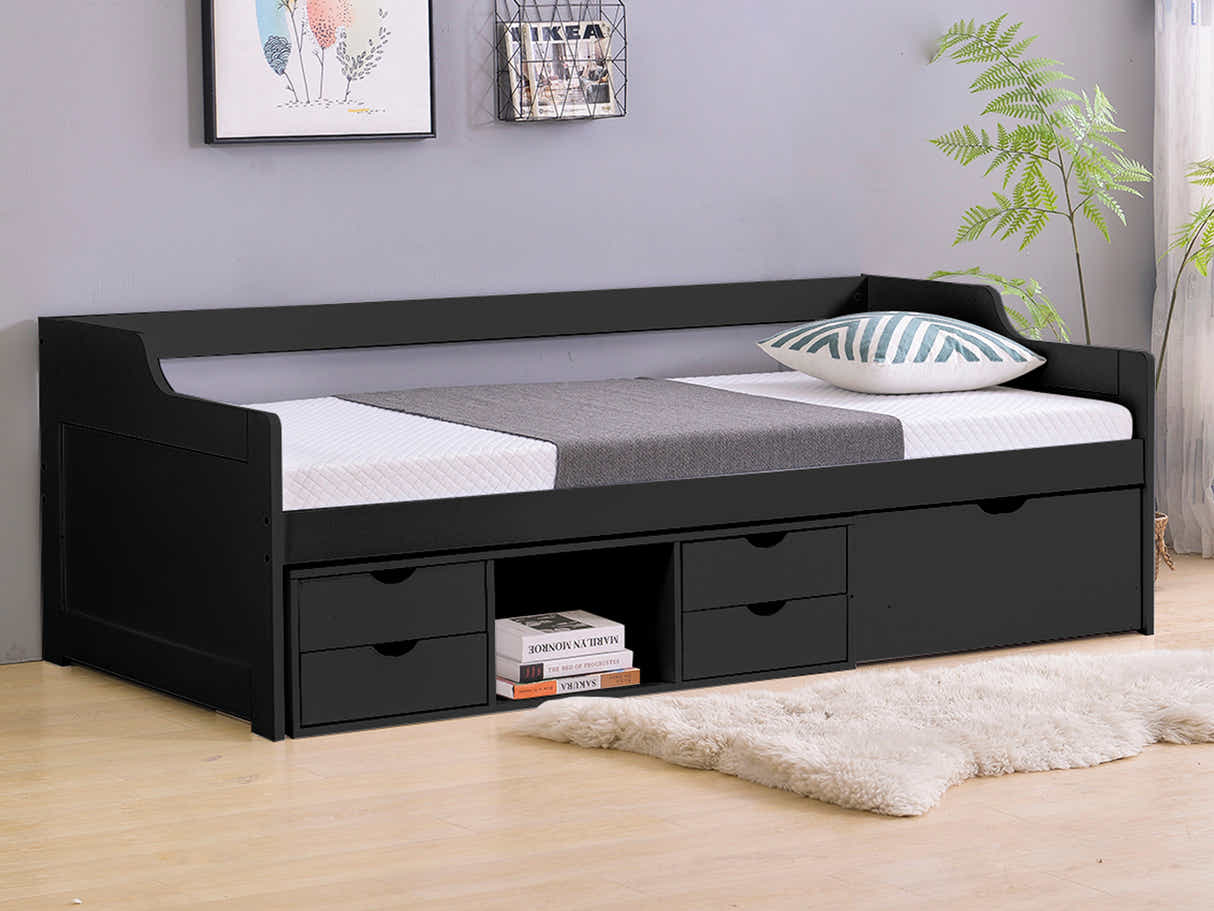 Herb Daybed with Drawers - Black
