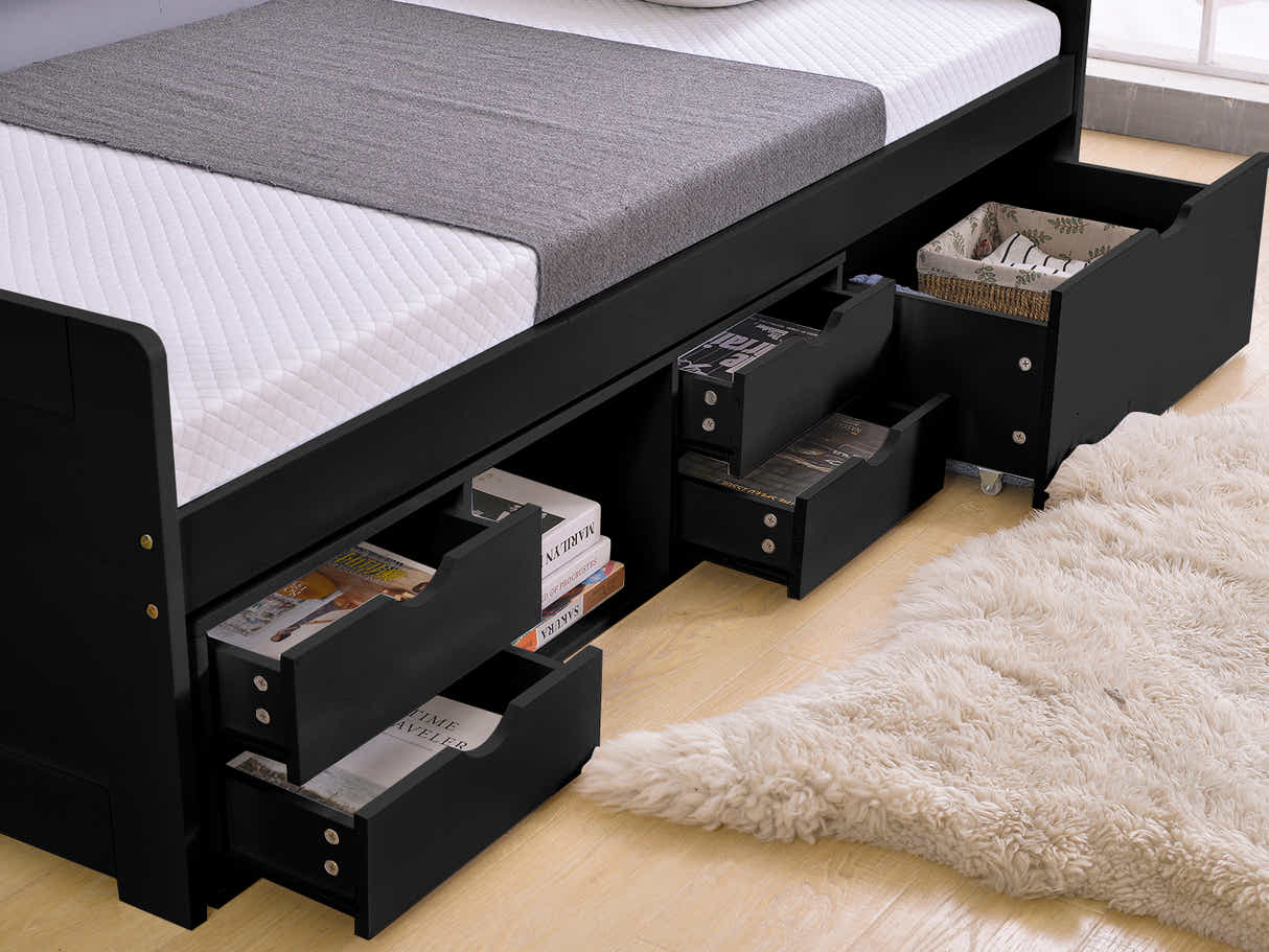 Herb Daybed with Drawers - Black