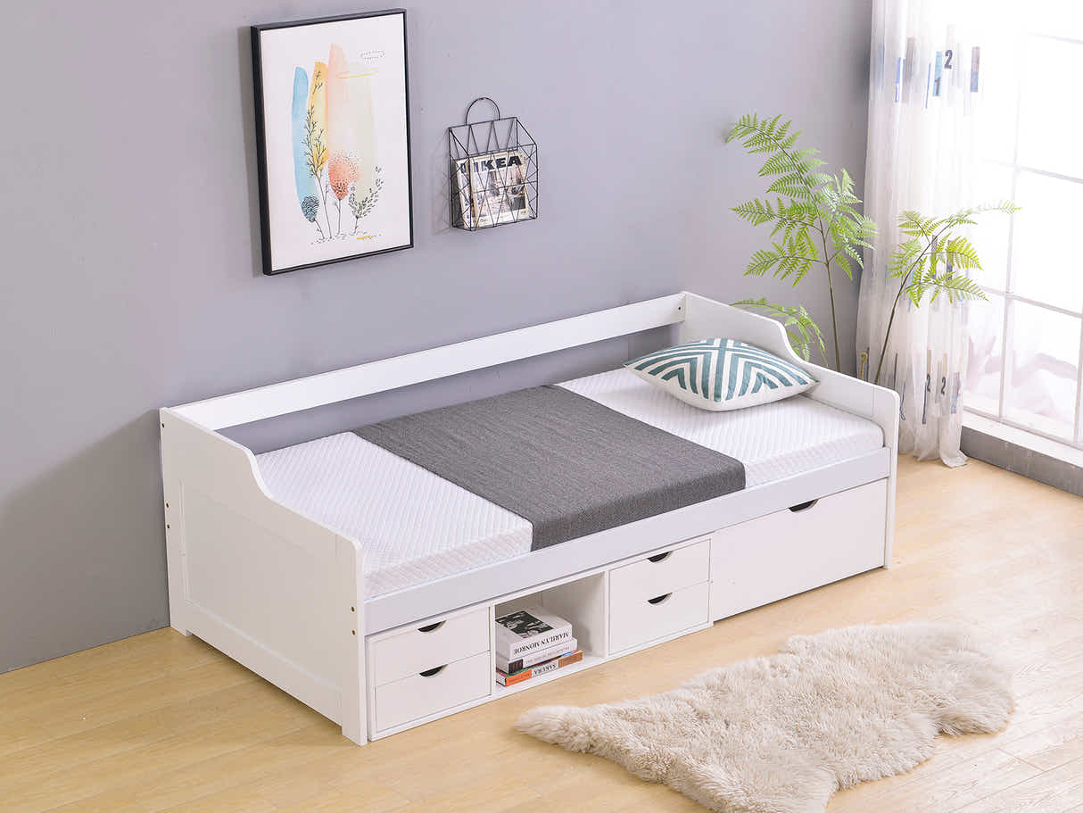 Herb Daybed with Drawers - White