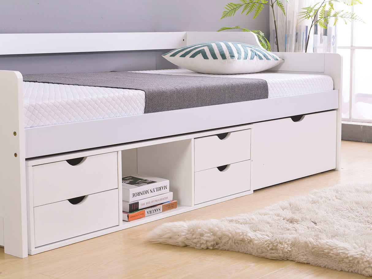 Herb Daybed with Drawers - White