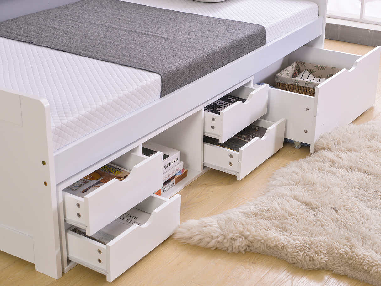 Herb Daybed with Drawers - White