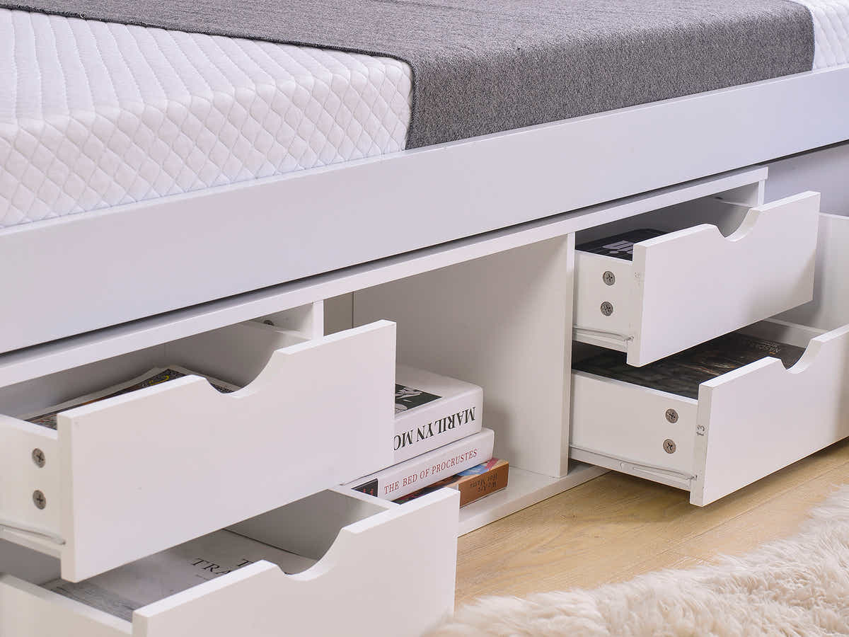 Herb Daybed with Drawers - White