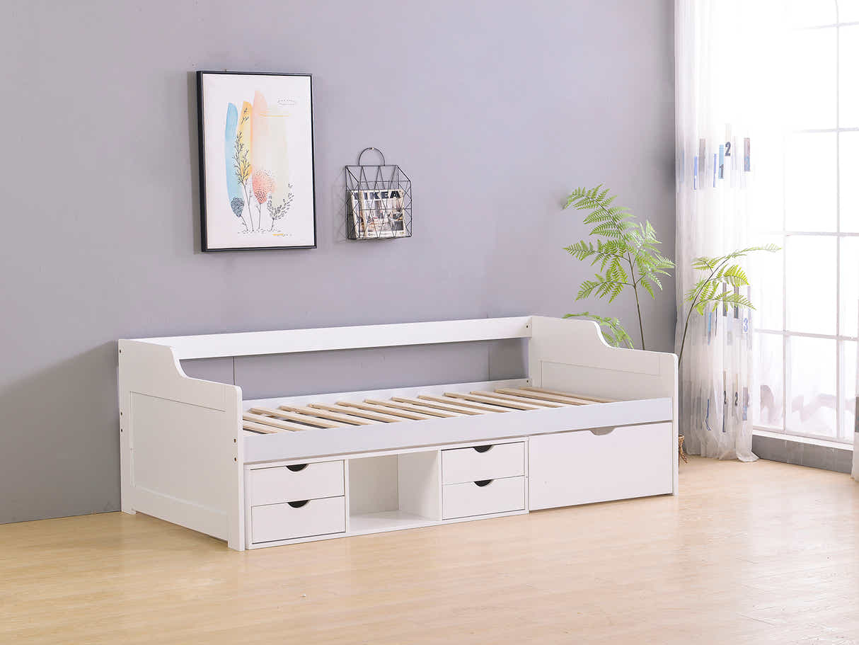 Herb Daybed with Drawers - White