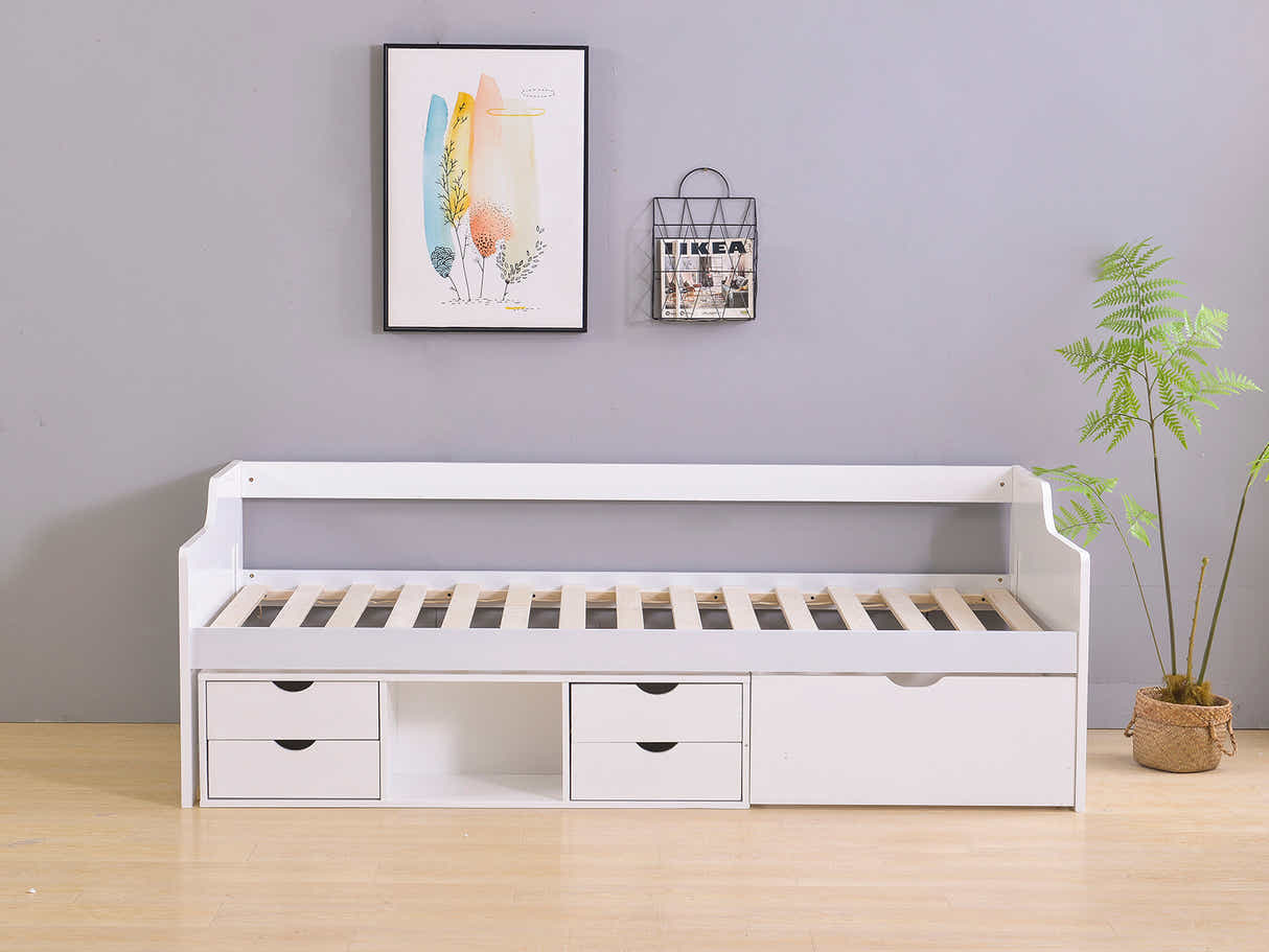 Herb Daybed with Drawers - White