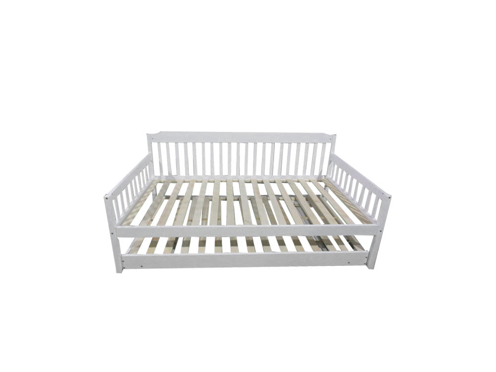 Karlan Daybed with Trundle Bedframe White