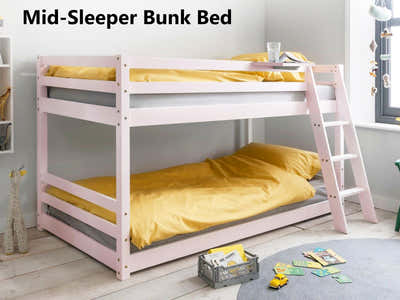 Polli Mid-Sleeper Bunk Bed - Pink