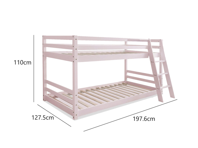 Polli Mid-Sleeper Bunk Bed - Pink