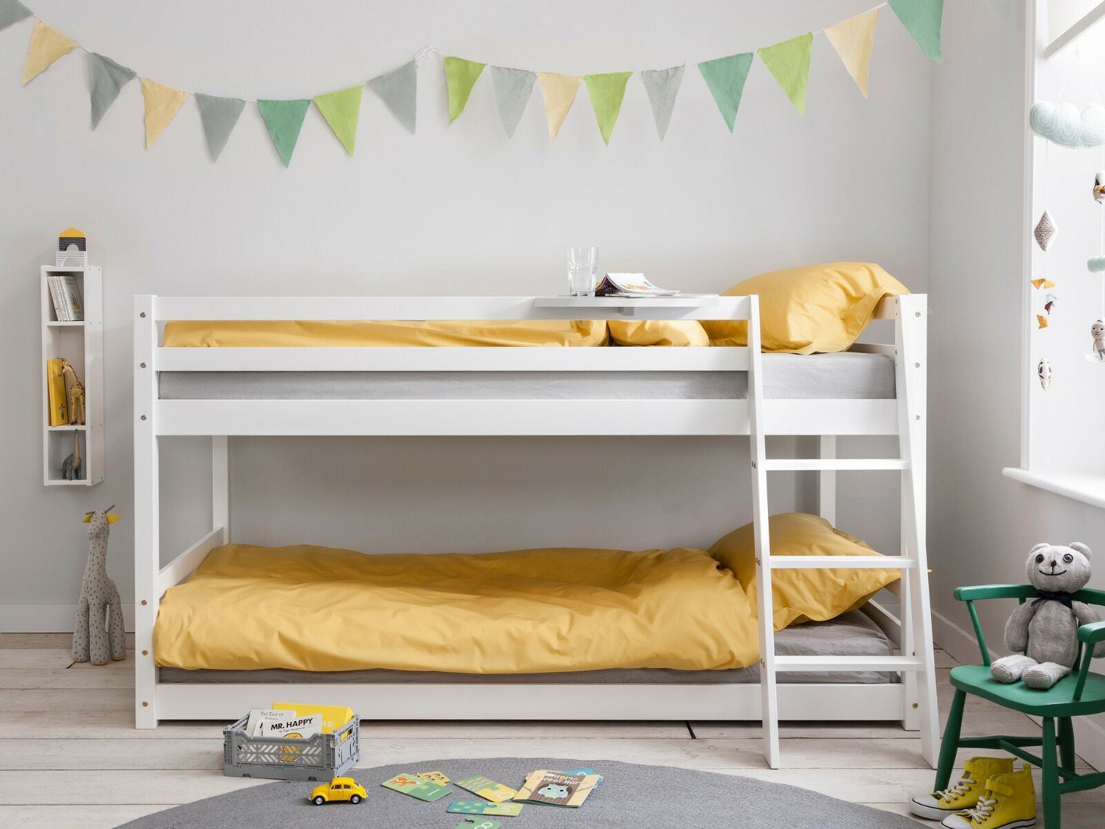 Polli Bunk Bed white Mid-Sleeper with Guardrail TSB Living NZ