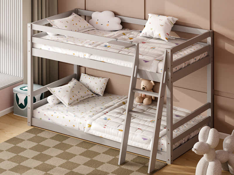 New Polli Mid-Sleeper Bunk Bed Grey