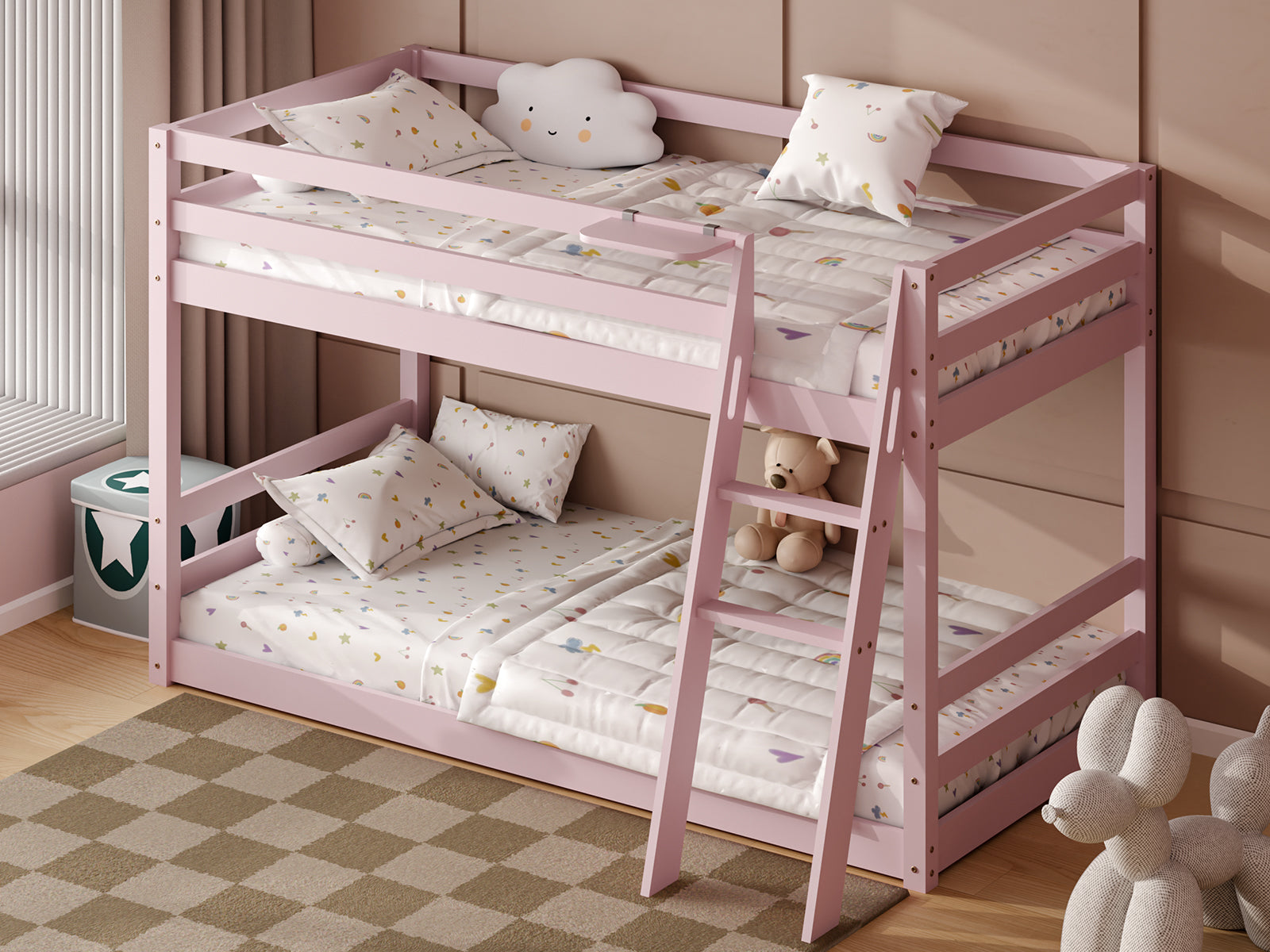 DS New Polli Mid-Sleeper Bunk Bed Pink